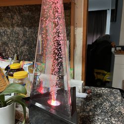 Homedics Aquascape Triangle Bubble Light Lamp 20” Tall Upscale