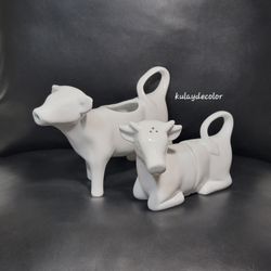 Vintage Ceramic Cow Creamer Salt Pepper Shakers Set of 3 Farmhouse Kitchen Decor