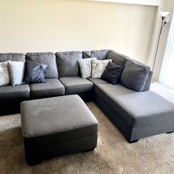 Sectional Couch/ Desk / TV Stand/ Glass Table For Sale