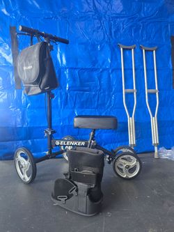 Elenker Knee Scooter with Crutches and Fracture Boot