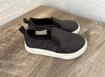 Cat & Jack toddler girl black glittery shoes size 6