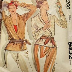 Vintage Wrap Jacket McCall's 6432  Unlined Size 16 Uncut Hard to Find
