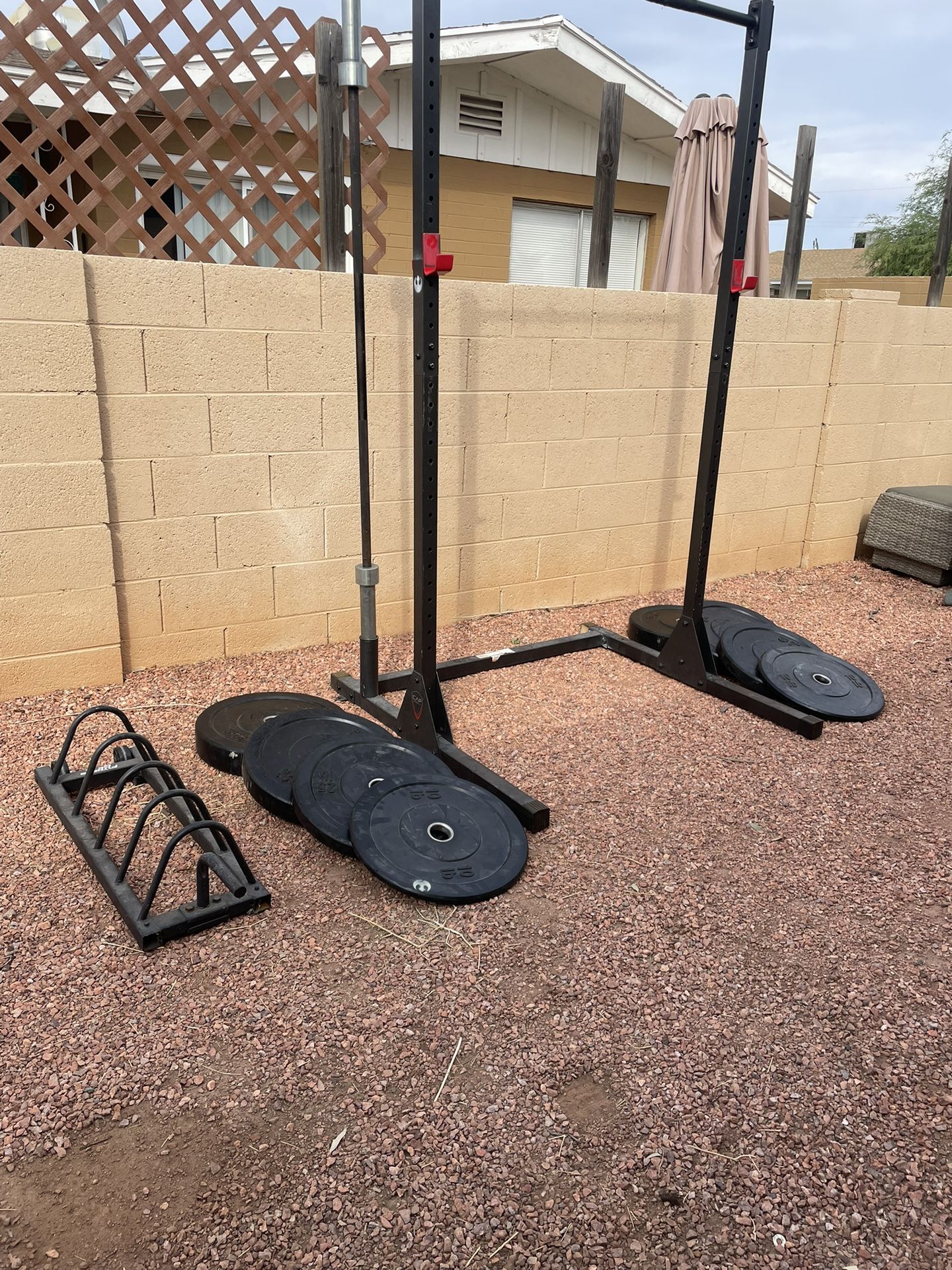 Weights Set Bench End Squat Rack