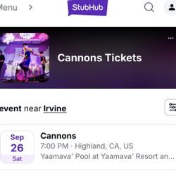 Cannons Concert tickets 