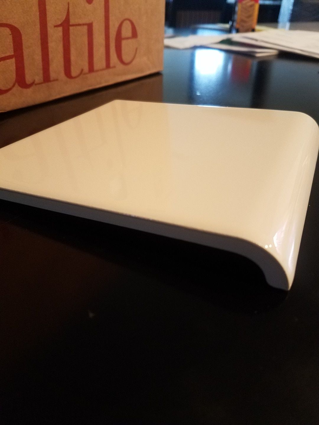 Dal Tile Almond 0135 A3602 6x6 mud cap bullnose