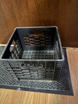 Black Plastic Milk Crate