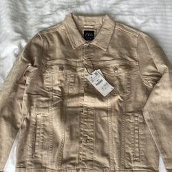 BEIGE/TAN ZARA DENIM JACKET 