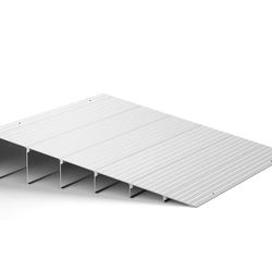 Door Threshold Ramp 6" Rise Door Ramp Aluminum Entry Ramp or Doorways Rated 800 lbs Load Capacity forWheelchair Scooters Power Chairs Walkers Metallic