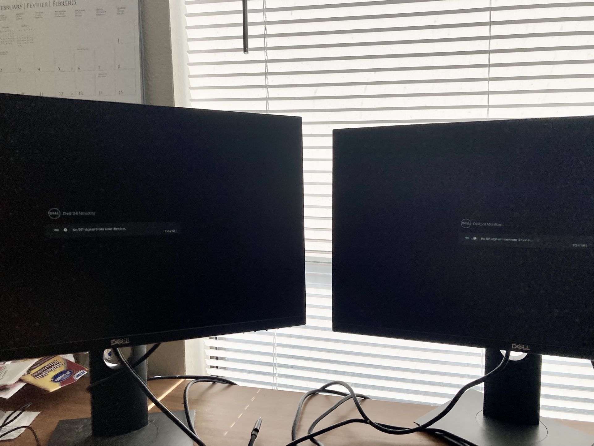 Two Dell Monitors with Lightening Docking Station
