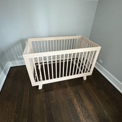 Wooden Baby Crib + Mattress — Good Condition