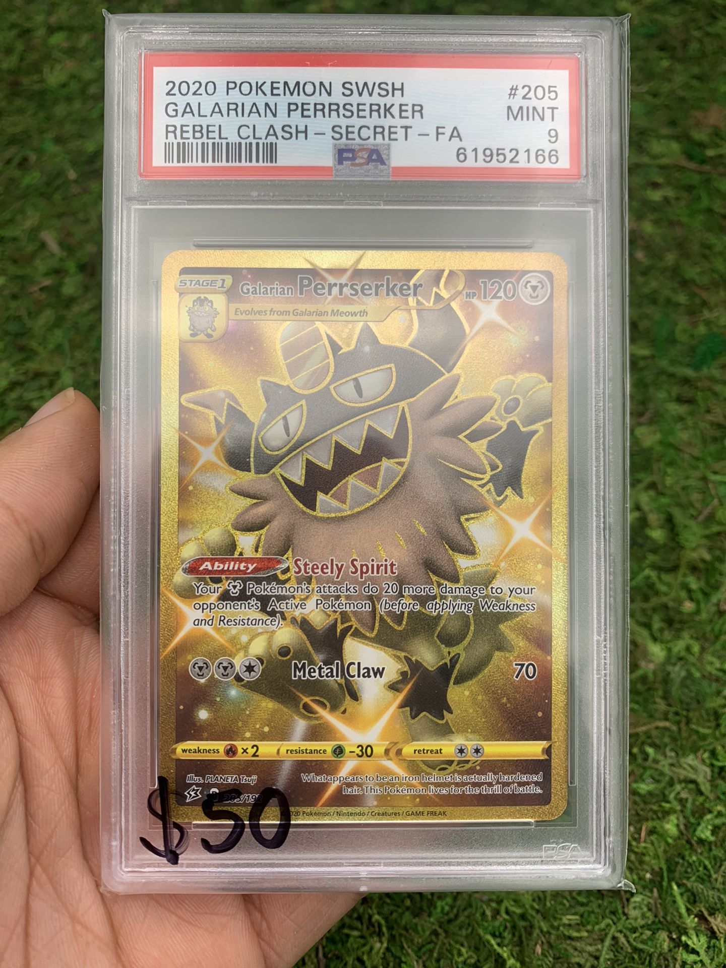 $50 PSA 9 Secret Gold Galarian Perrserker