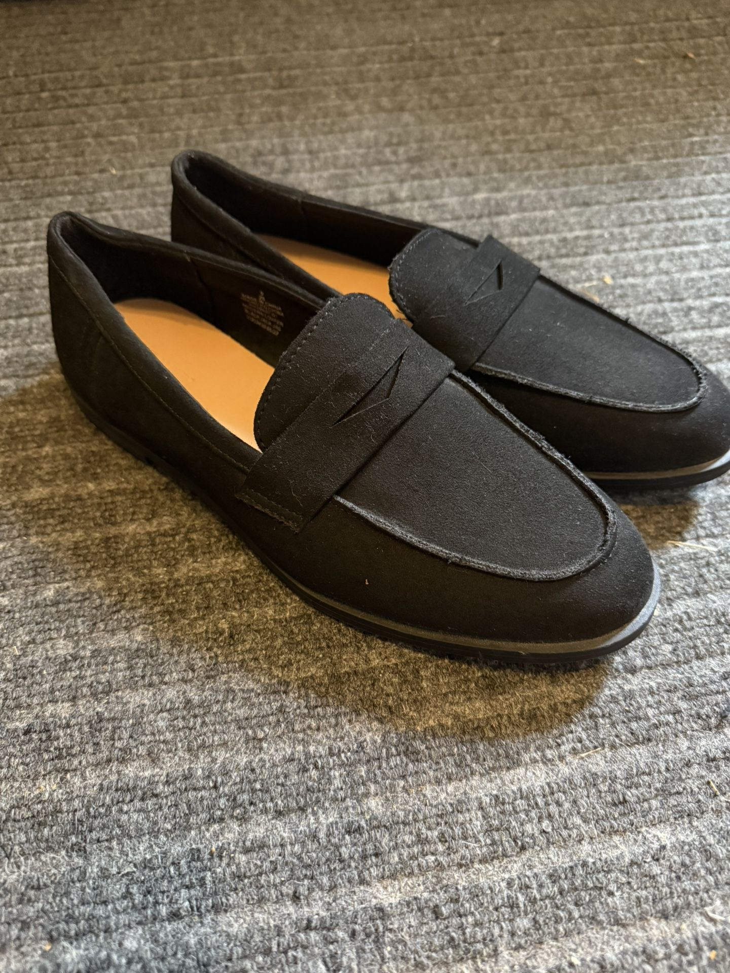 WOMENS SIZE 9 DRESS SHOES LOAFERS SUEDE BLACK OLD NAVY
