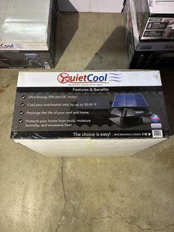 QuietCool 40-Watt Hybrid Solar/Electric Powered Roof Mount Attic Fan with Included Inverter for Nighttime Cooling
