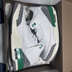 Air Jordan 3 Retro Lucky Green Women's Sneakers Size 8.5M/10W