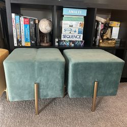 Velvet Ottoman Stool Set of 2 