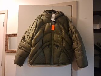 Men's Adidas Equipment Pertex down puffy coat olive green size large brand new
