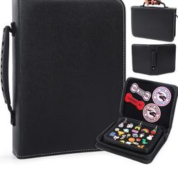 Funcolor Pin Trading Book for Collector: 6-Page Detachable Black Portable