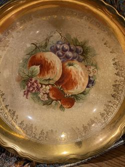 The potters co operative co.of east Liverpool Ohio vintage servings bowel fruit printed Early 1900