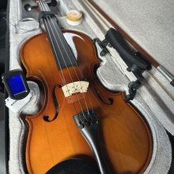 4/4 Violin with New Bow, Digital Tuner, Shoulder Rest, Extra Strings $95 Firm