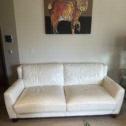 White Leather Couch 