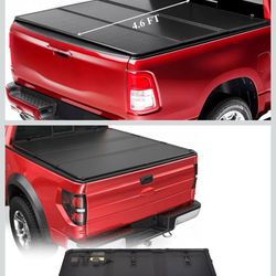 4.6FT Tri-Fold Hard Tonneau Cover Truck Bed Replacement for Ford Maverick 4.6FT Bed 2022 2023 2024 2025 Bed Length 4'6"/54" Without Drilling AKWH