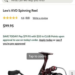 Lews KVD Spinning Reel Used Once