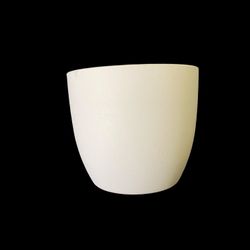 White Planter With Black Self Watering Insert, 6” Height