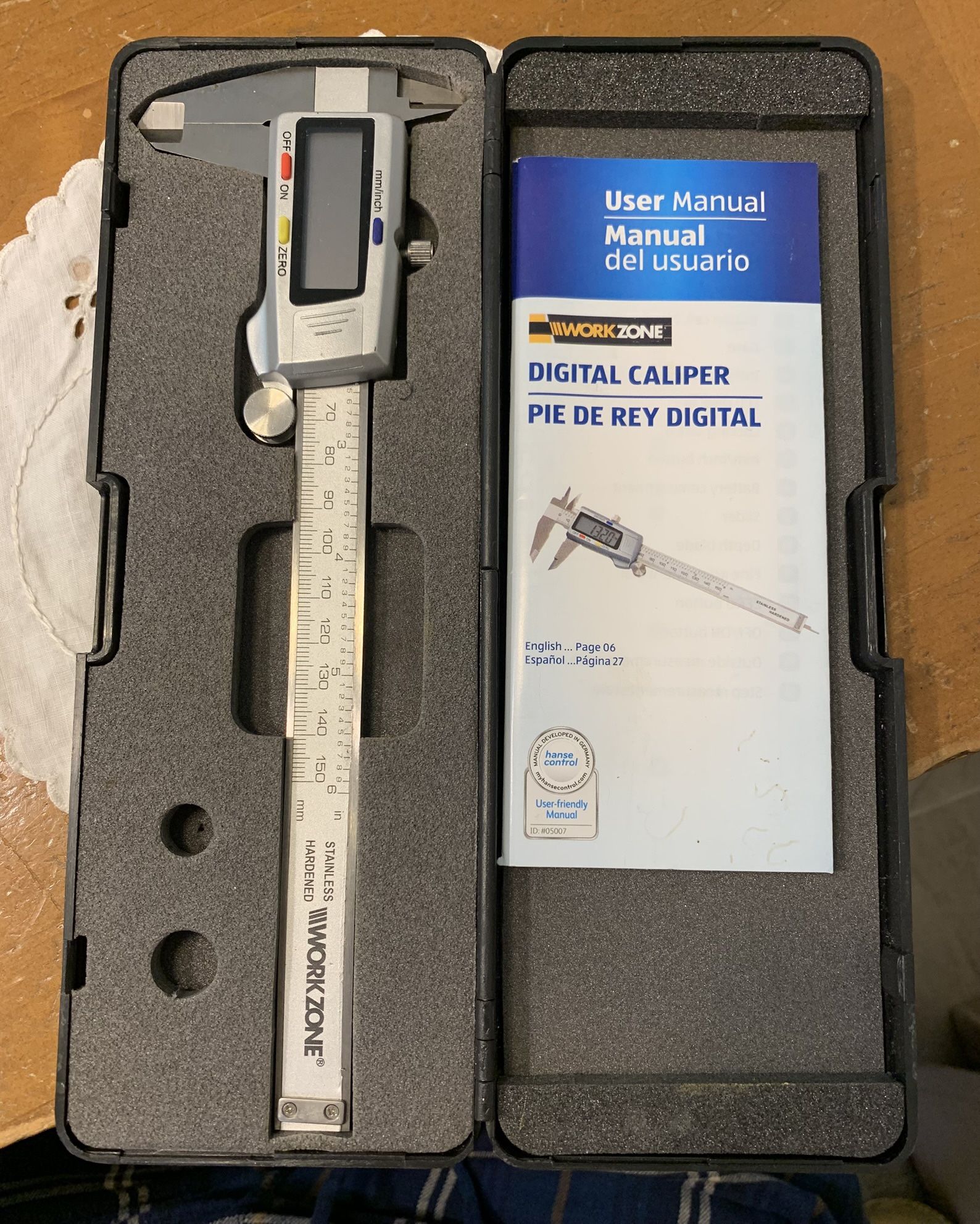Work Zone Digital Caliper Stainless Hardened