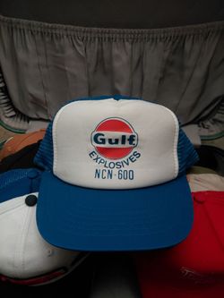Vintage Gulf Explosives NCN-600 Trucker Hat | Gulf Oil | Made in Taiwan | Rare 1970s/80s