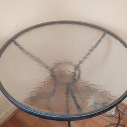 Black Metal Table With Glass Top