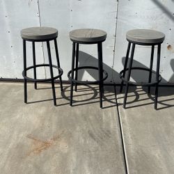 3 Grey Stools 