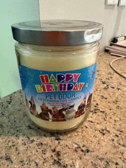 Happy Birthday Pet Odor Exterminator Candle - Blue Label