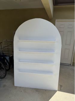 Party backdrop W/ shelves