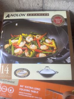 Anolon Advanced Hard-Anodized 14-Inch Nonstick Wok shown inside its original retail box.