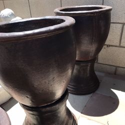 New Flower Pots Made Out Of Cement Size 26in H x 16in W 