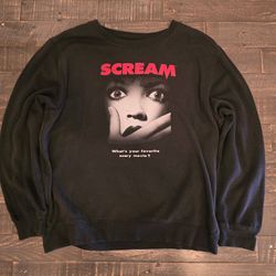 Black Crewneck Sweatshirt with “Scream” Graphic