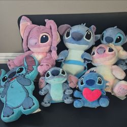 Lot of 7 Stitch  Angel Plush doll backpack