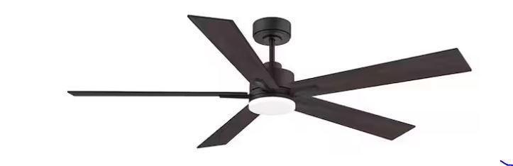 60 in. Smart Standard Outdoor Indoor Black Downrod Mount Ceiling Fan with Lights Remote Via Alexa