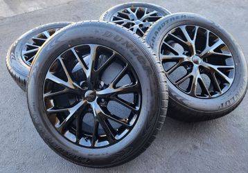 20" Jeep Grand Cherokee New Gloss Black OEM Wheels And Tires