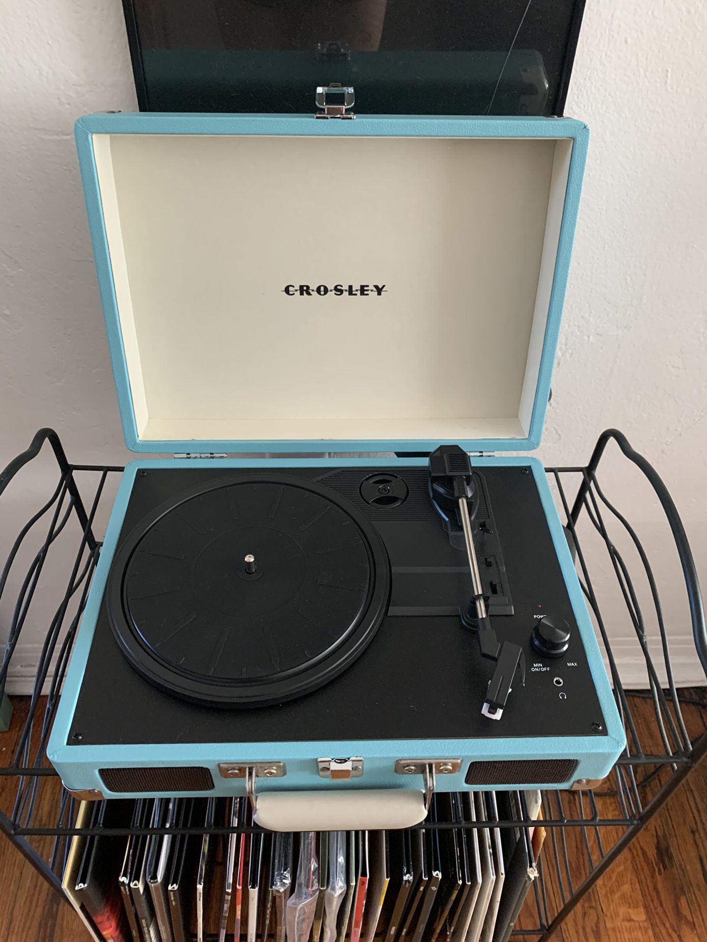 Crosley light blue/teal portable record player