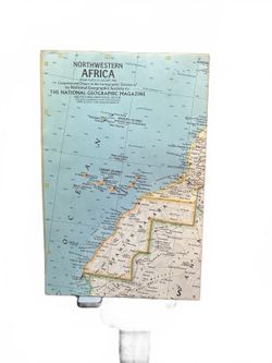 National Geographic Magazine Map of Northwestern Africa Vintage Collectible