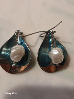 faux pearl earrings