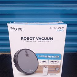 iHome AutoVac Juno Robot Vacuum With Mapping Technology 2000pa Strong Suction Power 100 Minute Runtime App Connectivity Thumbnail