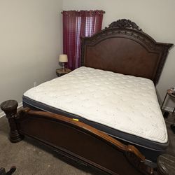 King Size Bed  & Matching Granite Top Dresser