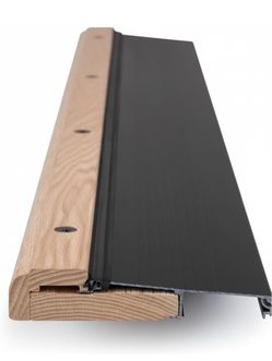 Trademark Hardware Door Threshold Ramp Wood/Aluminum Anti-Slip Black/Brown