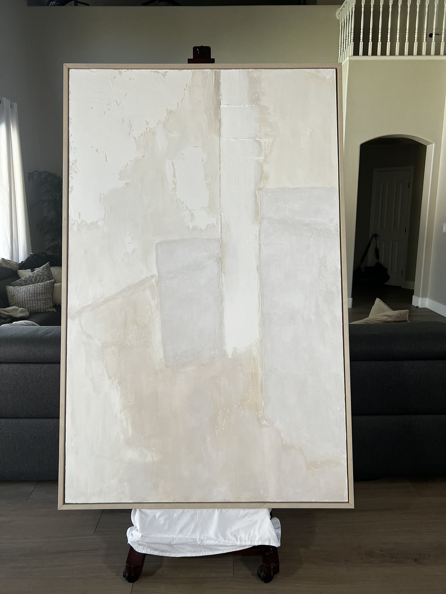 “IMMENSELY NEUTRAL” 7x4 Feet- Custom Size & Color Hand Painted Textured Art