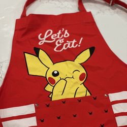 NWT Pikachu Pokémon Heavy Duty Apron 3FT Long w/Pocket and Adjustable Neck