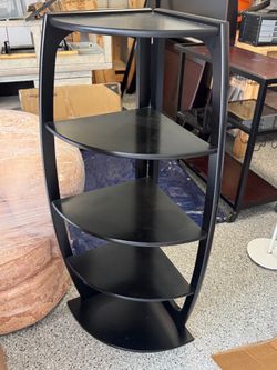 Black corner bookcase