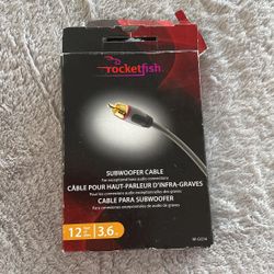 Rocketfish 12 ft. Premium Subwoofer Cable 24K Gold Plated AV/Amplifier RF-G1214