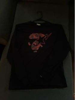 red camo bape long sleeve t